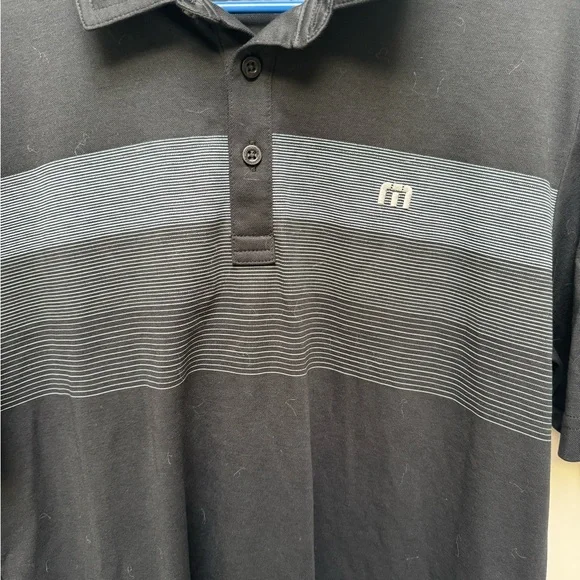 Travis Mathew Black and Gray Polo Shirt for Men - Picture 7 of 9